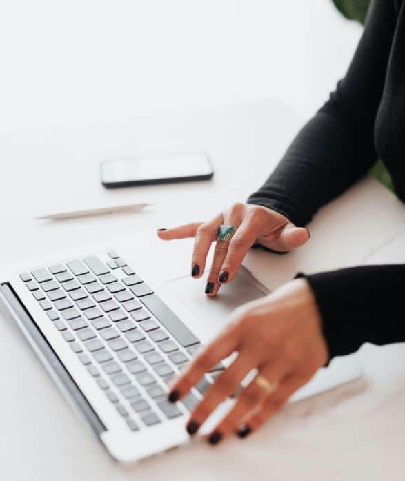 woman working on computer