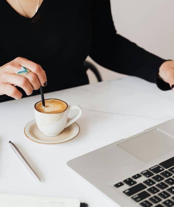 business woman drinking coffee