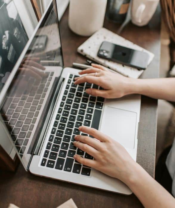 business woman on computer